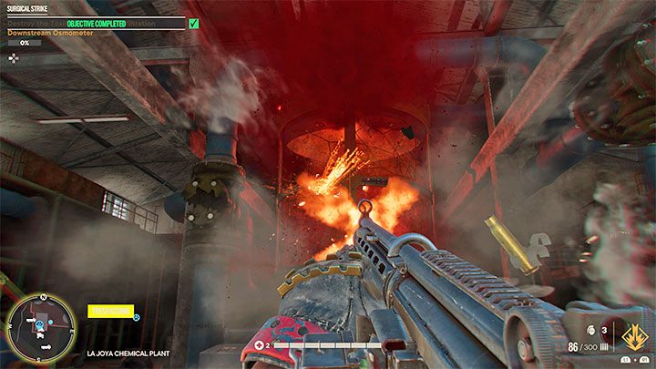 Each valve you destroy will weaken the device's percentage energy bar (upper left corner of the screen) - Far Cry 6: Surgical Strike - walkthrough - El Este - Far Cry 6 Guide