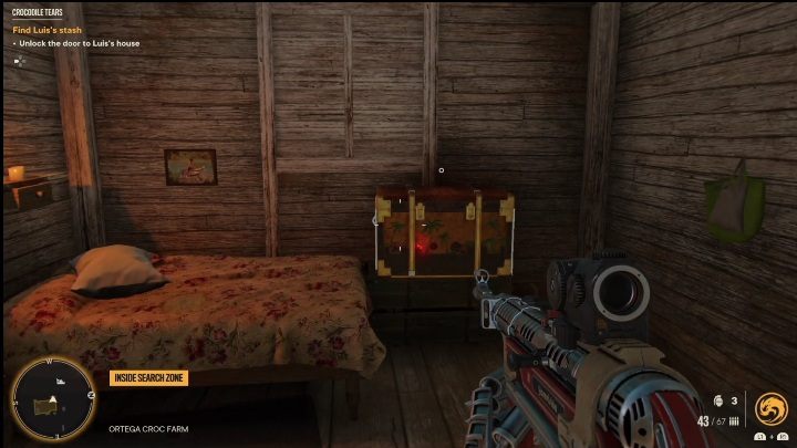 You'll see the crate once you get through the door - Far Cry 6: Crocodile Tears - Treasure Hunts (Madrugada) - Madrugada - Far Cry 6 Guide