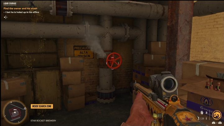 Once you get to the next part, you will have to unscrew 3 valves - Far Cry 6: Liquid Courage - Treasure Hunts (Valle De Oro) - Valle De Oro - Far Cry 6 Guide