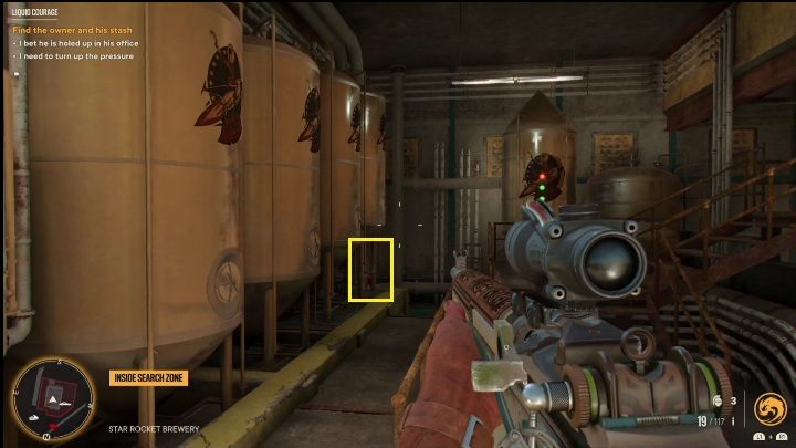 The last valve is located in the left corner of the room, right next to the huge tubs - Far Cry 6: Liquid Courage - Treasure Hunts (Valle De Oro) - Valle De Oro - Far Cry 6 Guide