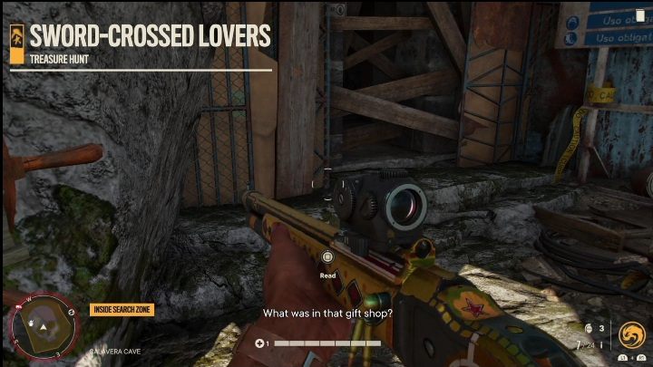 Start the task by reading the note - Far Cry 6: Sword-Crossed Lovers - Treasure Hunts (Valle De Oro) - Valle De Oro - Far Cry 6 Guide