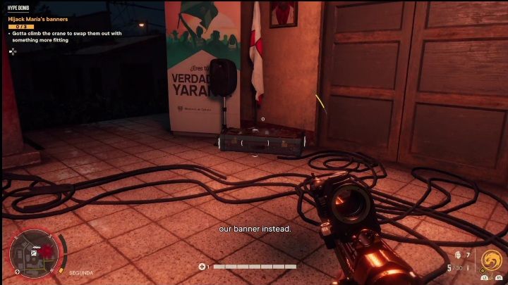 You'll find this gun crate on a small platform, next to the mess of cables and posters of your greatest foe - Far Cry 6: Launchers, Unique weapons - list - Unique weapons - Far Cry 6 Guide