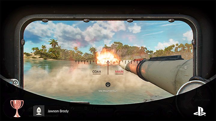 Return to the tank's cabin and use its main cannon to shoot at the shark - Far Cry 6: Jawson Brody trophy - how to get it? - Trophy Guide - Far Cry 6 Guide