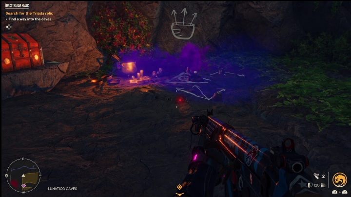 Eventually, you will see pink and purple smoke - Far Cry 6: Idas Triada Relic - Treasure Hunts (Madrugada) - Madrugada - Far Cry 6 Guide