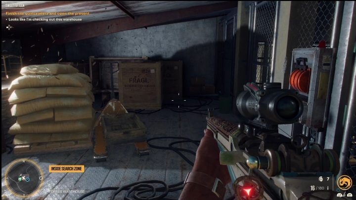 Continuing up, head just under the roof of the warehouse, where you will reach a room containing the next switch - Far Cry 6: Sweet Fifteen - Treasure Hunts (El Este) - El Este - Far Cry 6 Guide