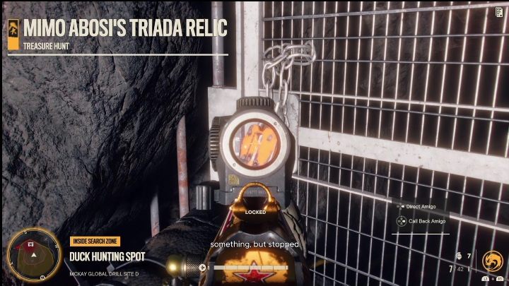 To get inside, simply shoot through the lock - Far Cry 6: Mimo Abosis Triada Relic - Treasure Hunts - El Este - Far Cry 6 Guide
