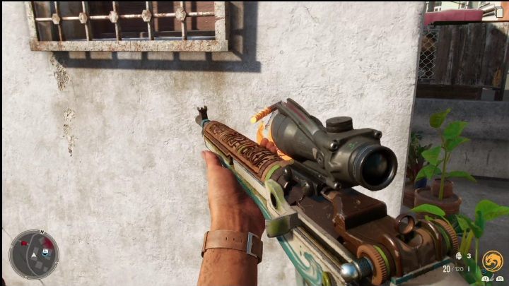 You will find the card on the roof of one of the buildings, on a white wall - Far Cry 6: Esperanza, Criptograma Charts - list, location - Criptograma Charts - Far Cry 6 Guide