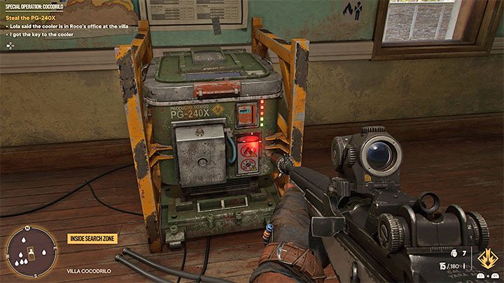 With the access card, you must find a large refrigerated crate storing the PG-240X weapon - Far Cry 6: Special Operations - Basics - Far Cry 6 Guide