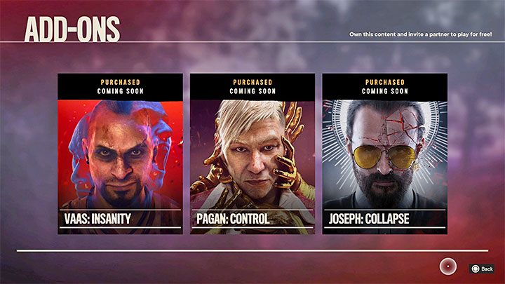 2) Add-on - In this tab, story add-ons will appear for purchase after the game's release - Far Cry 6: Microtransactions - Basics - Far Cry 6 Guide