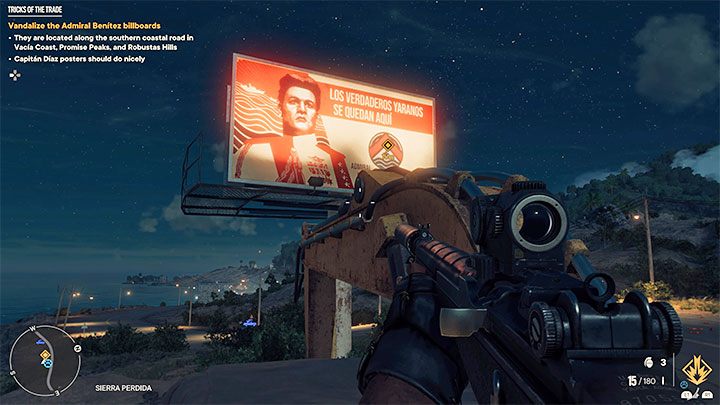 Each time you locate a new billboard, you must climb up onto it - Far Cry 6: Tricks of the Trade - walkthrough - Orange stories - El Este - Far Cry 6 Guide