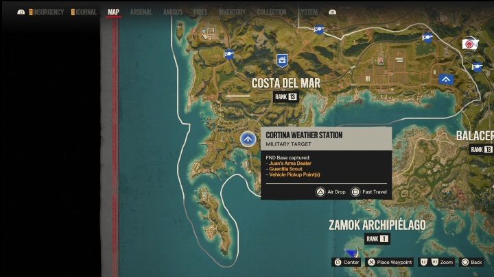 Location: Southern part of Costa Del Mar - Far Cry 6: Madrugada - FND bases, list of military targets - Fund bases - Far Cry 6 Guide