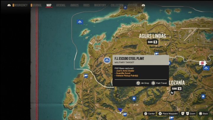 Location: Southwest of Aguas Lindas - Far Cry 6: Madrugada - FND bases, list of military targets - Fund bases - Far Cry 6 Guide