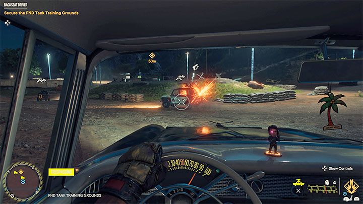 The quest involves destroying hostile vehicles on the FND Tank Training Grounds - Far Cry 6: Car Cry trophy - how to get it? - Trophy Guide - Far Cry 6 Guide