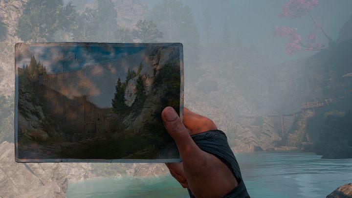 In the appropriate place, near the specific location, there is a place where you can take out the picture and match it to the said place - A Thousand Words - Far Cry New Dawn Walkthrough - Side Missions - Far Cry New Dawn Guide