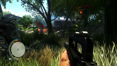 As you go on, you will notice another enemy with a pack of dogs and a guard on the tower to the right - Payback - Main missions - Far Cry 3 - Game Guide and Walkthrough