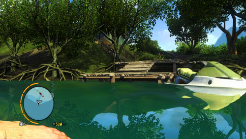 Once you reach the area, which is supposed to be occupied by the last target, get out of water near the pier shown in the screenshot - Dirty Work - Plot missions - Far Cry 3 - Game Guide and Walkthrough