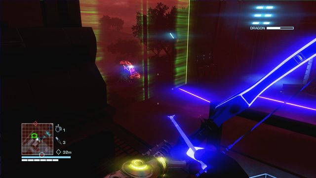 Get rid of remaining enemies in the garrison and lure the dragon out of it (if any is left), by throwing a cyberheart - 2 - They're hee-eere! - Main missions - Far Cry 3: Blood Dragon - Game Guide and Walkthrough