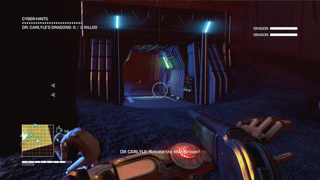 The elevator will throw you to the arena with two Blood Dragons - 5 - I don't deal with psychos. I put'em away - Main missions - Far Cry 3: Blood Dragon - Game Guide and Walkthrough