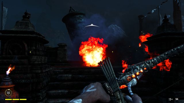 Near the wheel, watch out for the fire-spitting demon - send the tiger to fight it. - The Paradise Destroyed - Side quests - Shangri-La - Far Cry 4 - Game Guide and Walkthrough