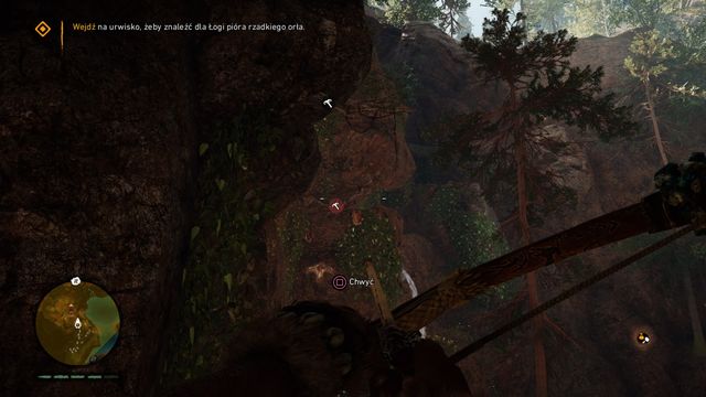 In order to jump above the cliff you must swing on the rope and release it at the right time. - The Peak of Oros (Wogah the Crafter) - Walkthrough - Far Cry Primal - Game Guide and Walkthrough