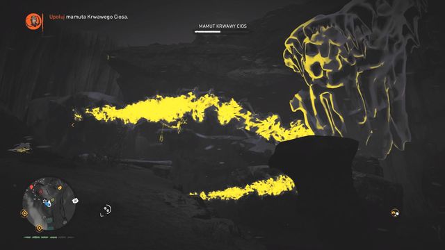 Note the ledges that you can shoot down. - Bloodtusk Mammoth - Beast Master Hunts - Far Cry Primal - Game Guide and Walkthrough