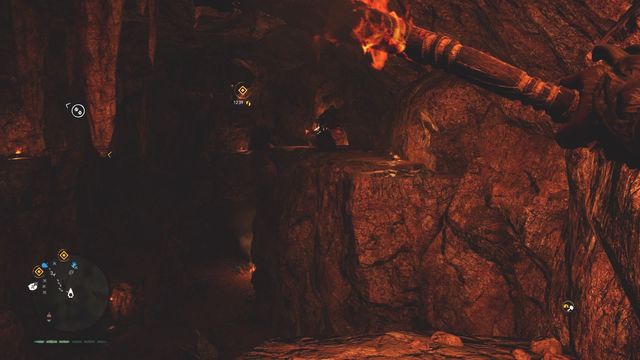 Jump to the other side from a ledge in the center of the grotto (the place where you can find Daysha Hand #11) - Cave paintings - Southern Oros - Far Cry Primal - Game Guide and Walkthrough