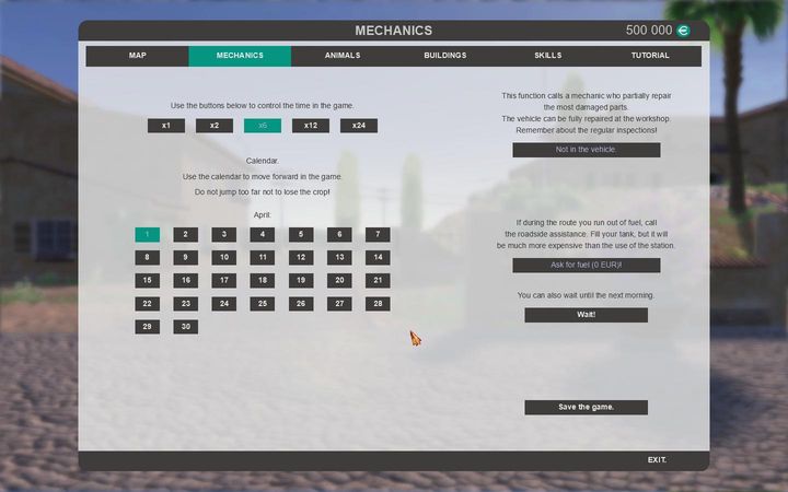 The second panel is devoted to the gameplay mechanics - you can control the speed of the passage of time, as well as jump between specific days - Settings - The basics - Farm Expert 2017 Game Guide