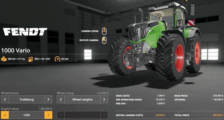Fendt 1000 Vario. - Farming Simulator 19: Tractors, trucks - List of vehicles and machines - Farming Simulator 19 Guide and Tips