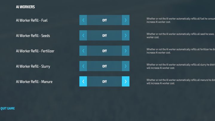 The last few options in the settings are devoted to employees - Farming Simulator 22: Workers - Farming Simulator 22: Basics - Farming Simulator 22 Guide