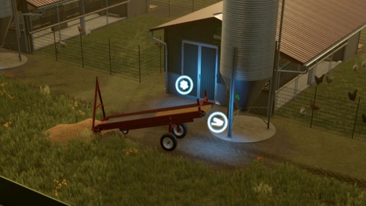 Using the belt systems, you can automate feeding: simply set the belt up in front of the building, start it, and pour the food in front of it - Farming Simulator 22: Chickens - breeding, tips - Farming Simulator 22: Breeding - Farming Simulator 22 Guide