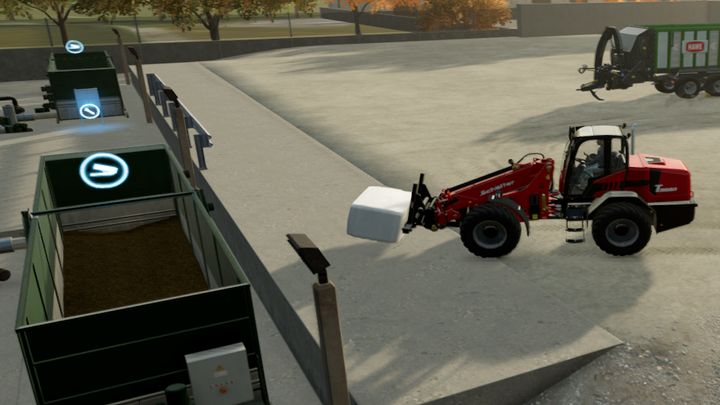 To sell goods at a biogas plant, you need to place them into the container with the tipper icon - Farming simulator 22: How to sell silage? - Farming Simulator 22: FAQ - Farming Simulator 22 Guide
