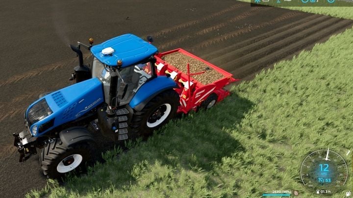 After planting the potatoes, wait for them to grow - on the map, you will see a new status - Remove foliage - Farming Simulator 22: Potatoes and beets - Farming Simulator 22: Field work - plants - Farming Simulator 22 Guide