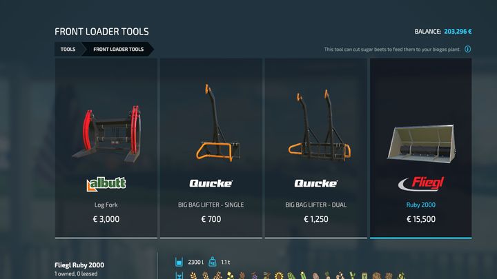 To obtain beet pulp, use a special front loader cap - Fliegl Ruby 2000 (it is also used as a regular bucket) - Farming Simulator 22: Potatoes and beets - Farming Simulator 22: Field work - plants - Farming Simulator 22 Guide