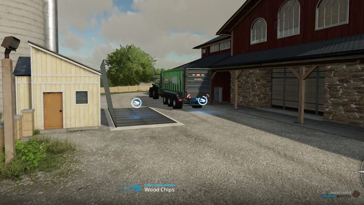 At the sale point, the wood chips should be unloaded not near the silo, (there's no room for them inside it), but in another spot, directly onto the ground. - Farming Simulator 22: Poplars - Farming Simulator 22: Forestry & timber industry - Farming Simulator 22 Guide