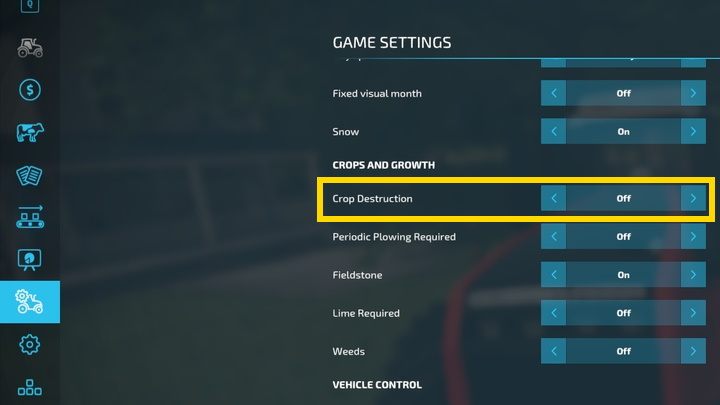 You can disable the plant destruction option in the game options - Farming Simulator 22: How not to destroy fields? - Farming Simulator 22: FAQ - Farming Simulator 22 Guide