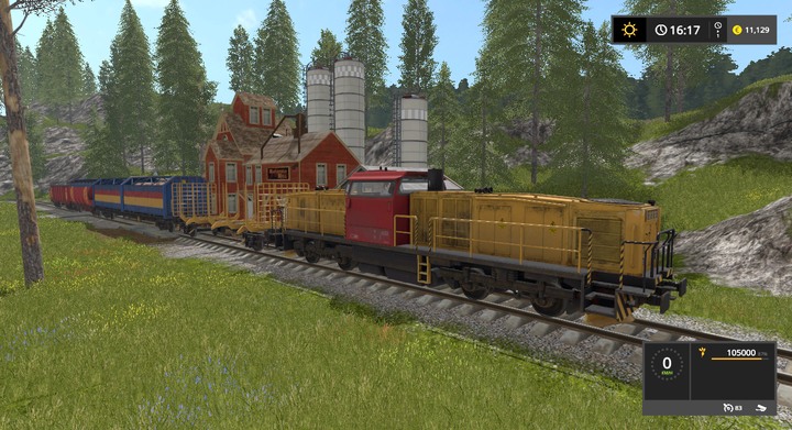 A train. - Transport, loading and belt system | Descriptions of equipment - Descriptions of equipment, instructions and tips - Farming Simulator 17 Game Guide