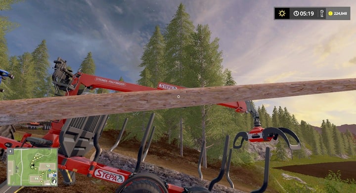 Manual work is the simplest method to load small wood pieces - Bales and Logs - Forestry basics - Farming Simulator 17 Game Guide