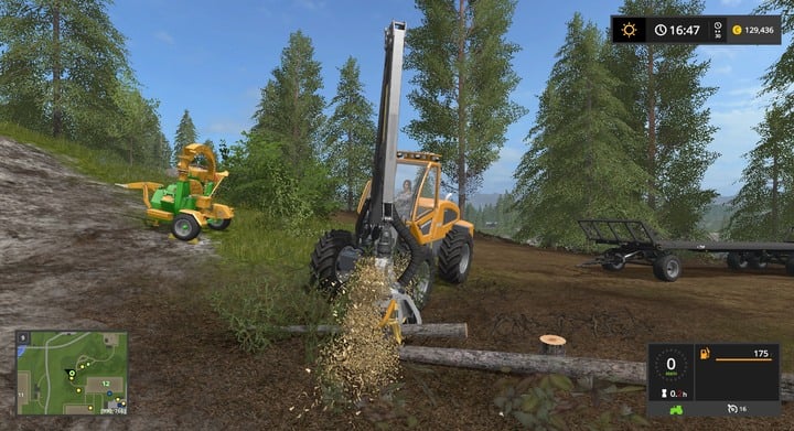 During tree cutting, you hold it, and cut smaller pieces with a set length - the whole process is automatic. - Bales and Logs - Forestry basics - Farming Simulator 17 Game Guide