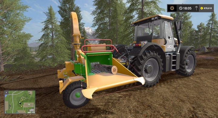 Heizomat HM 4-300 - the lack of a belt means having to push the wood in - Woodchips - Forestry basics - Farming Simulator 17 Game Guide