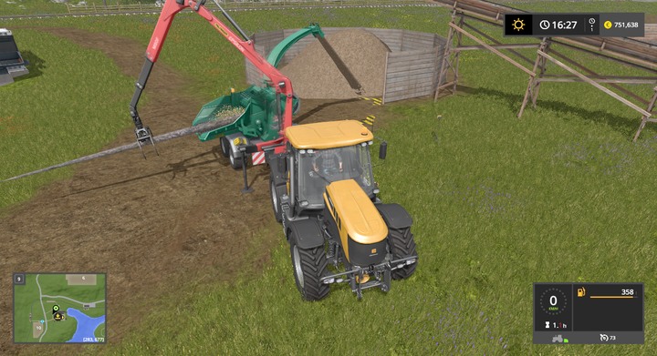 Remember to aim the dumped woodchips into the designated area before the heap. - Woodchips - Forestry basics - Farming Simulator 17 Game Guide