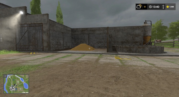 Manure is collected in front of the building - Cows | Animal husbandry - Animal husbandry - Farming Simulator 17 Game Guide