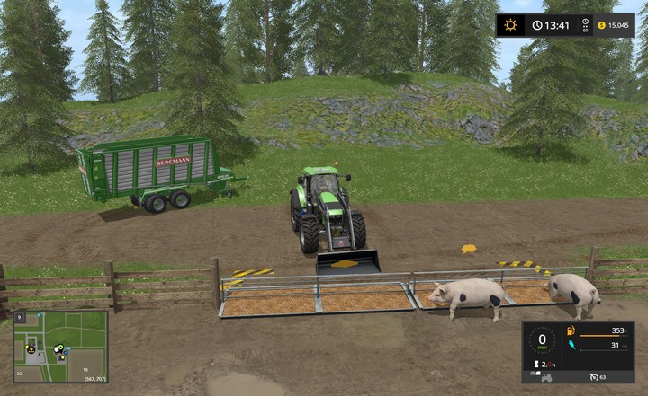 Unfortunately cleaning of the pigs enclosure must be done manually, using a shovel - Animal husbandry step-by-step - Animal husbandry - Farming Simulator 17 Game Guide