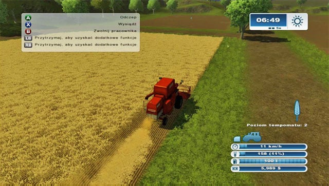 The harvester which you start with has a very limited tank for harvested crops. - First harvest | The basics - The basics - Farming Simulator 2013 Game Guide