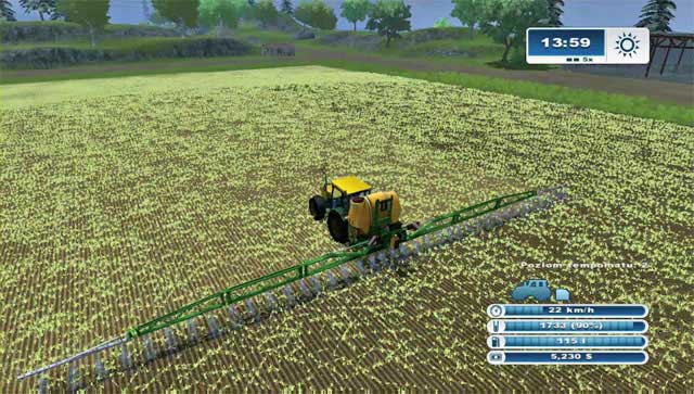 Spraying goes very fast. - First sprays | The basics - The basics - Farming Simulator 2013 Game Guide