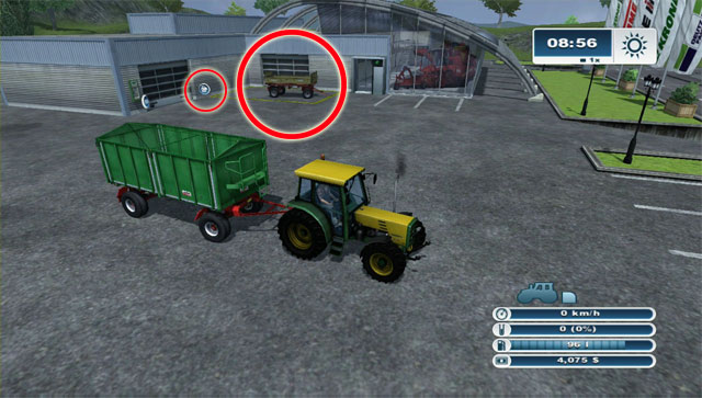 Buy it and take the old one to the shop and park it in the designated area - Buying new equipment: a trailer and a tractor | Agriculture - Agriculture - Farming Simulator 2013 Game Guide