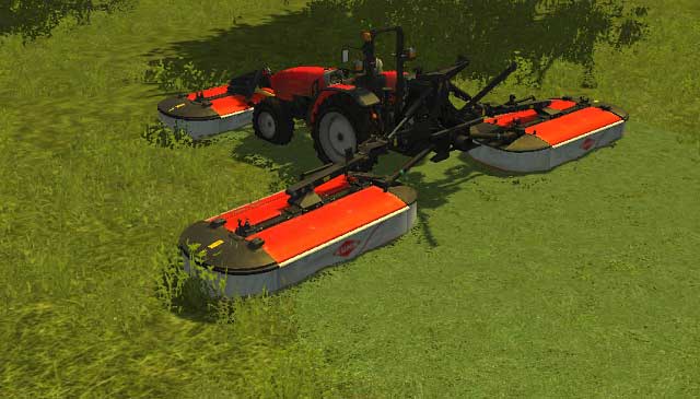Mowing grass with the Kuhn mower. - Straw and grass | Agriculture - Agriculture - Farming Simulator 2013 Game Guide