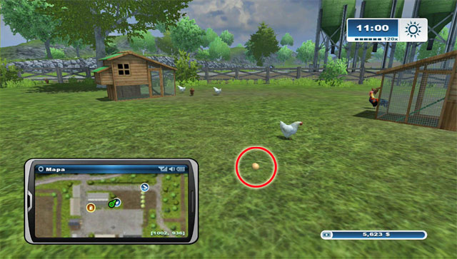 In the shop you can purchase chickens which will walk around the pen - Chicken husbandry | Animal husbandry - Animal husbandry - Farming Simulator 2013 Game Guide