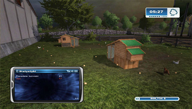 The more chickens, the more eggs you will get. When the number of available eggs in the statistics turns red, its a signal that you have to go to the pen and collect them. - Chicken husbandry | Animal husbandry - Animal husbandry - Farming Simulator 2013 Game Guide