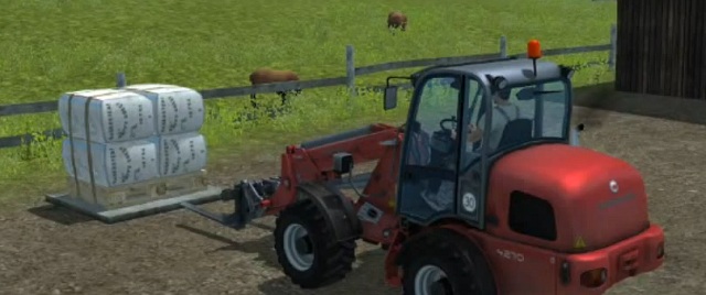 To move the pallets, use the front loader. - Sheep husbandry | Animal husbandry - Animal husbandry - Farming Simulator 2013 Game Guide