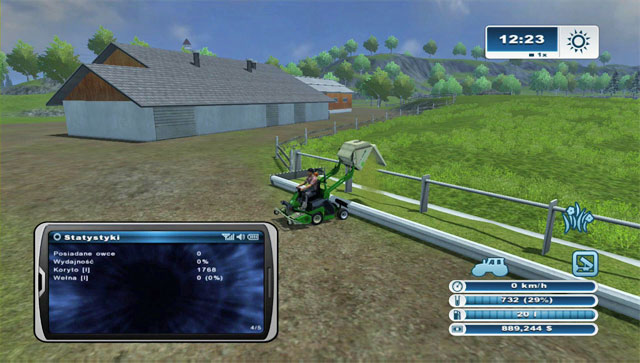 Unload the mower grass into the manger. - Sheep husbandry | Animal husbandry - Animal husbandry - Farming Simulator 2013 Game Guide
